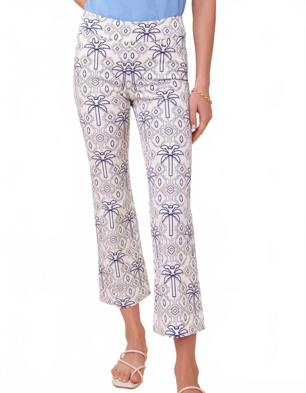 NEW SPARTINA 449 maren kick flare pant in ogeechee palm geo